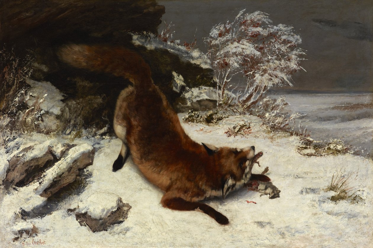 Róka a hóban alkotó: Gustave Courbet