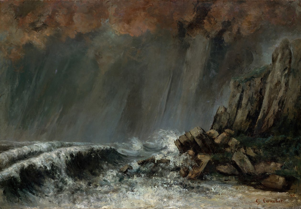 Tengerészgyalogság: The Waterspout, 1870. alkotó: Gustave Courbet
