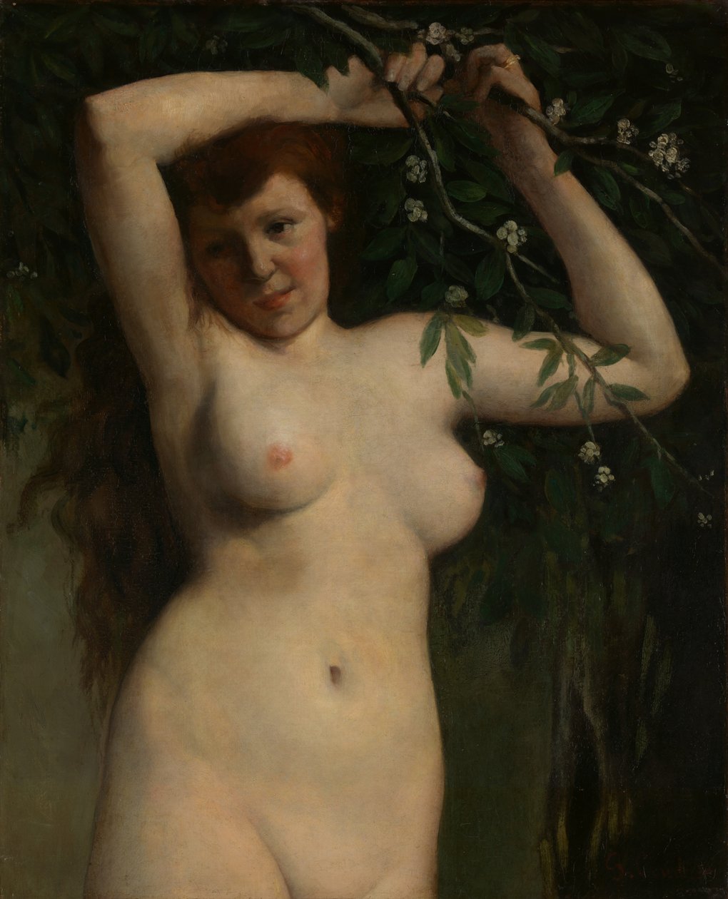 Virágzó ágú akt, 1863. alkotó: Gustave Courbet
