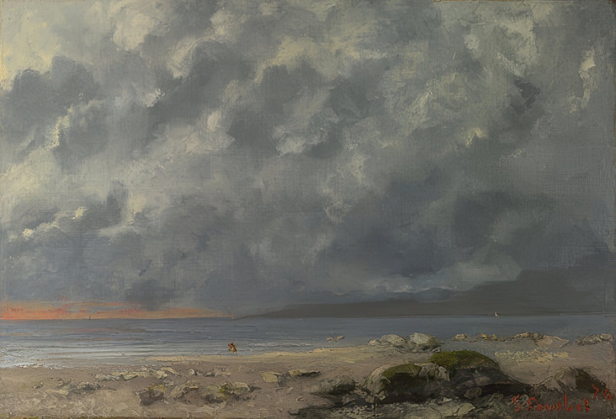 Strandszene. 1874 alkotó: Gustave Courbet