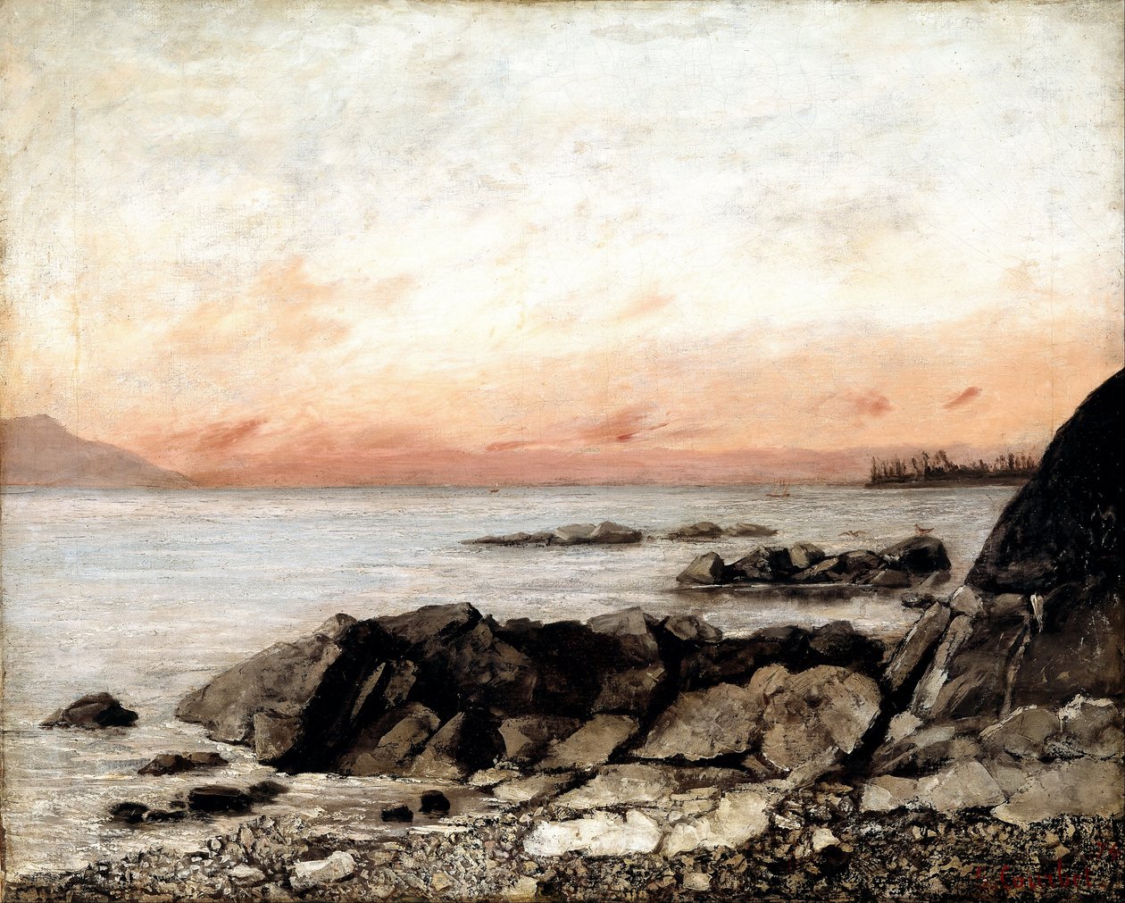 Naplemente, Vevey, Svájc alkotó: Gustave Courbet