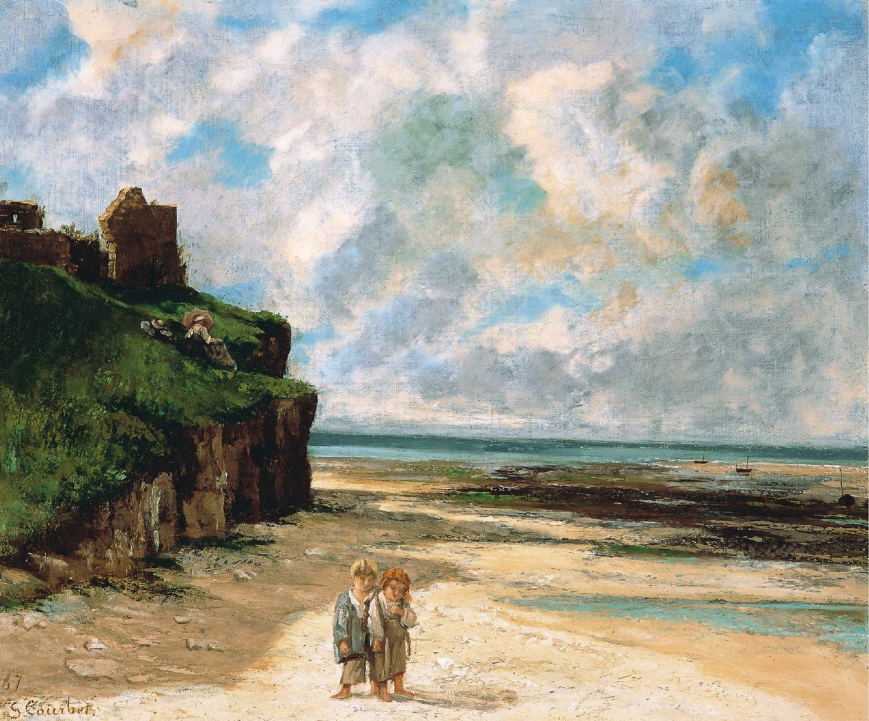 A Saint-Aubin-sur-Mer-i strand alkotó: Gustave Courbet
