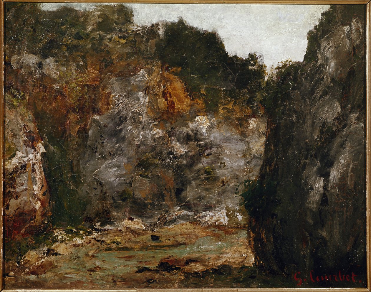 Kilátás egy szennyezett szurdokra alkotó: Gustave Courbet