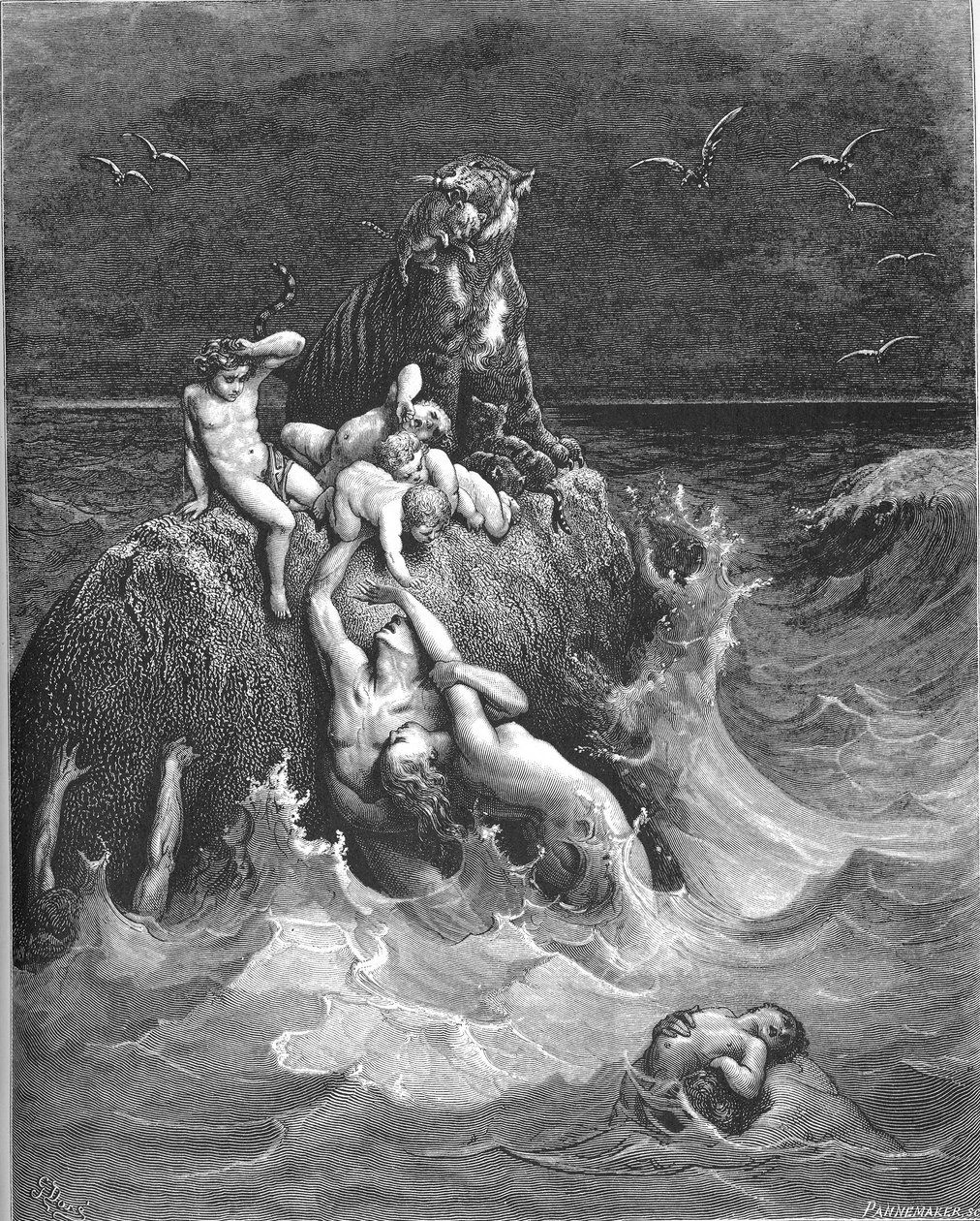 A nagy özönvíz (1Mózes 7:11-24) alkotó: Gustave Dore
