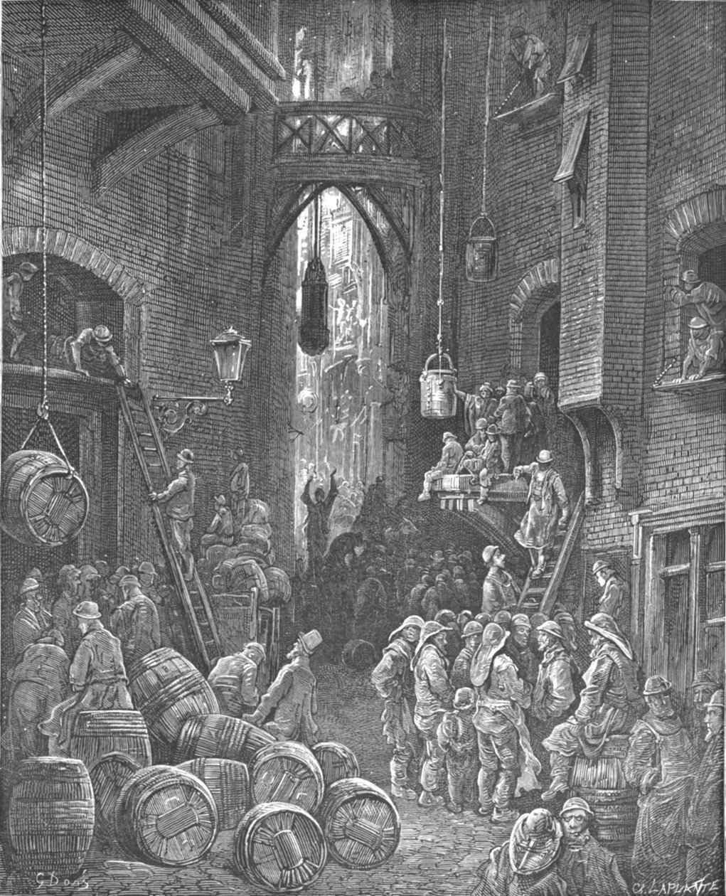 "A River Side Street", 1872. alkotó: Gustave Dore