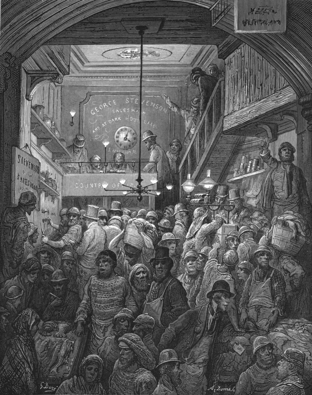 „Billingsgate – Kora reggel”, 1872. alkotó: Gustave Dore