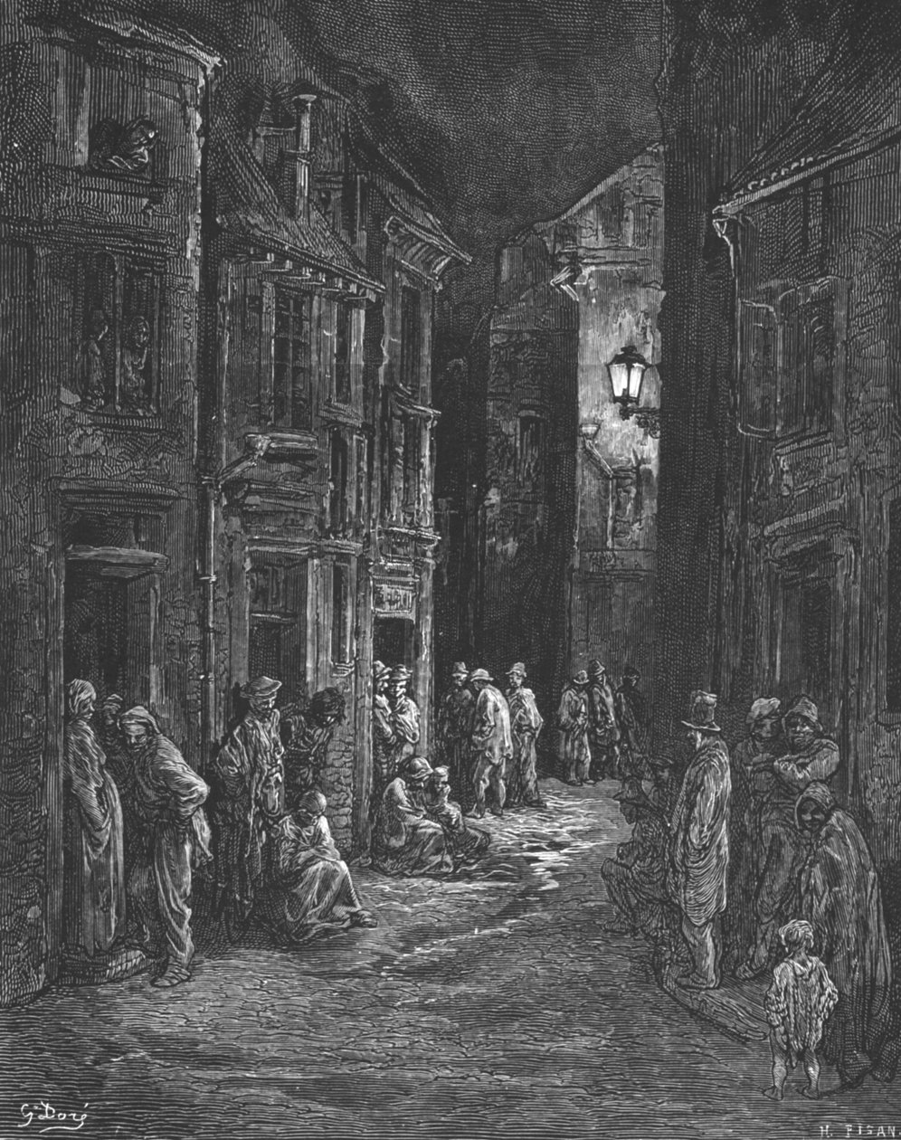 "Bluegate Fields", 1872. alkotó: Gustave Dore