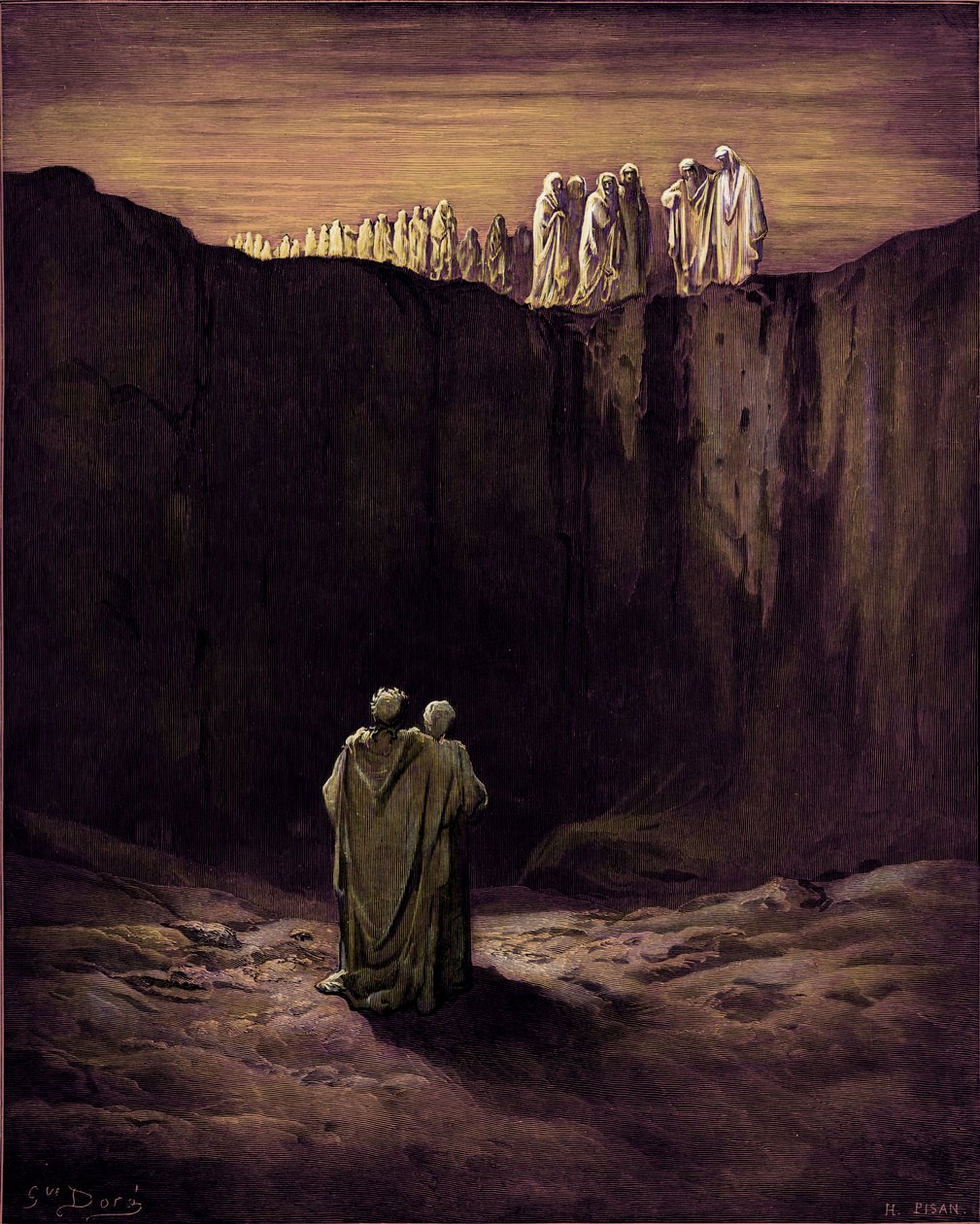Dante purgatóriuma alkotó: Gustave Dore