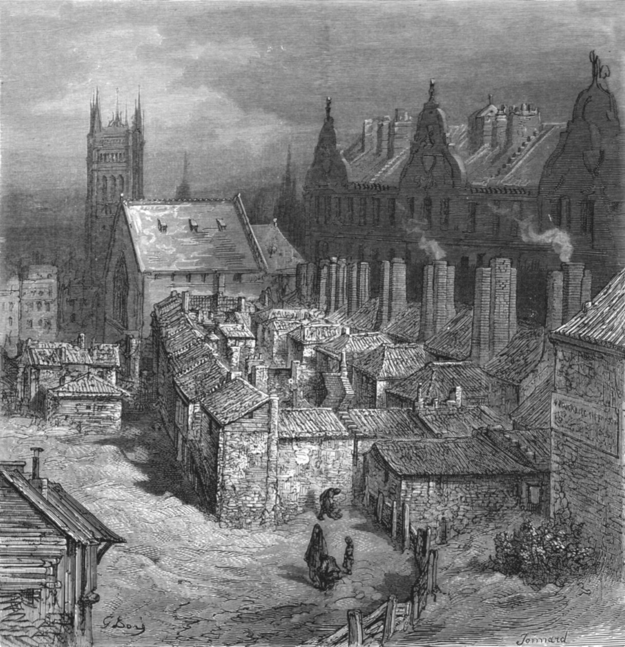 „The Devils Acre – Westminster”, 1872. alkotó: Gustave Dore