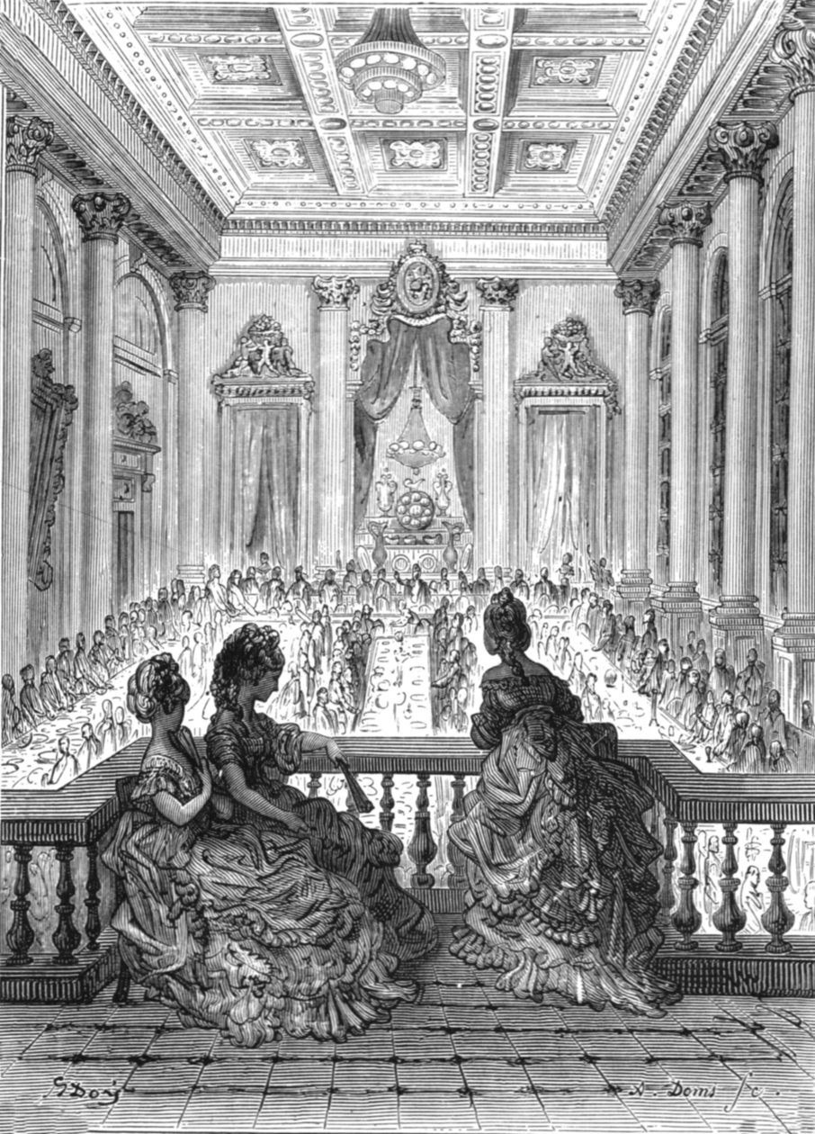 "The Goldsmiths at Dinner", 1872. alkotó: Gustave Dore