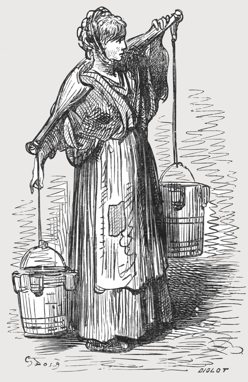 "The Milk Woman", 1872. alkotó: Gustave Dore