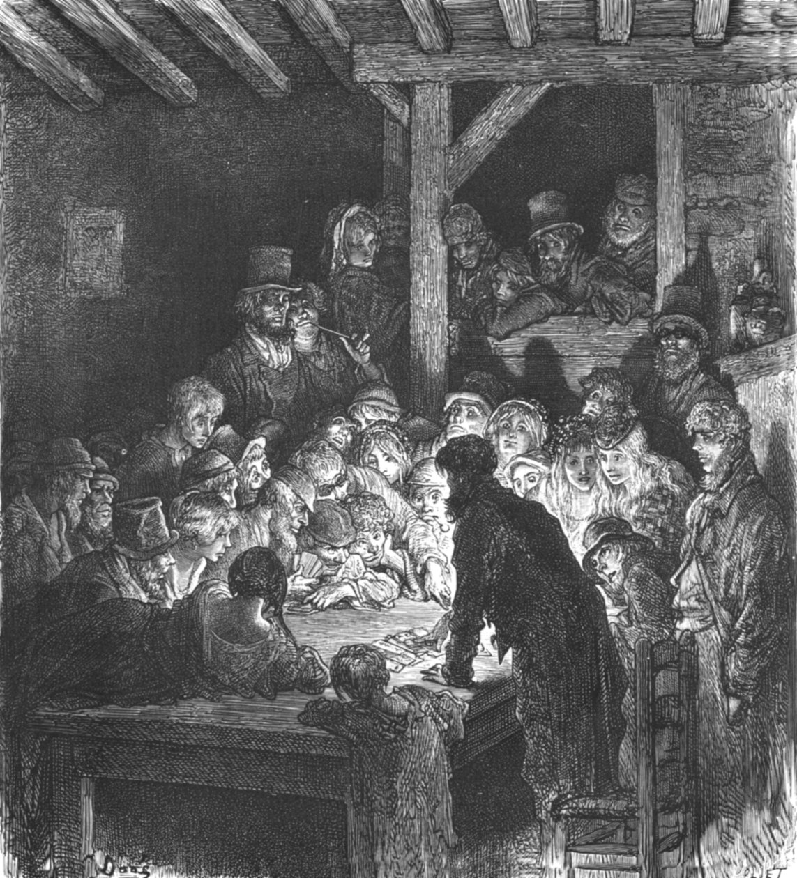"Tolvajok szerencsejátéka", 1872. alkotó: Gustave Dore