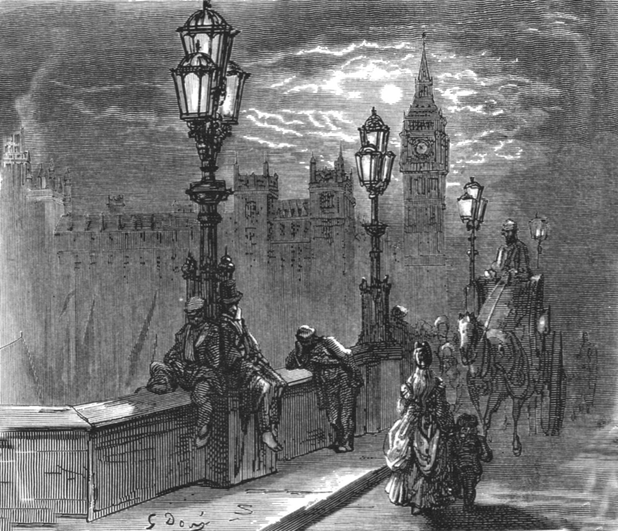 „Victoria Embankment”, 1872. alkotó: Gustave Dore