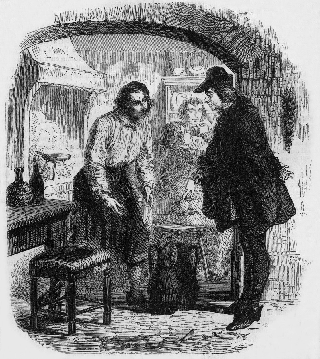 Francois Villon egy kocsmában alkotó: Gustave Janet
