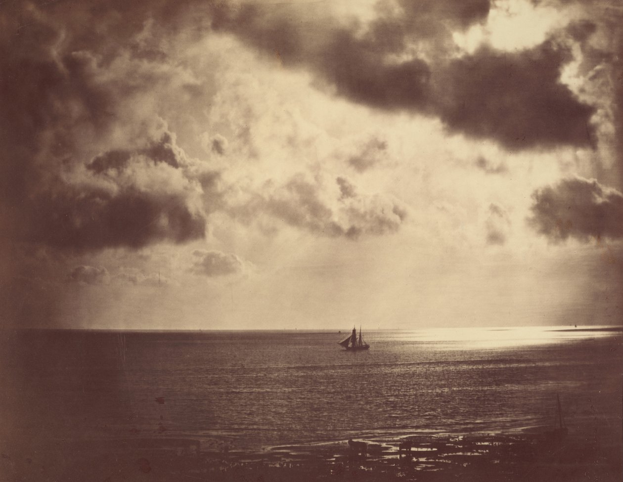 Brig on the Water, 1856. alkotó: Gustave Le Gray