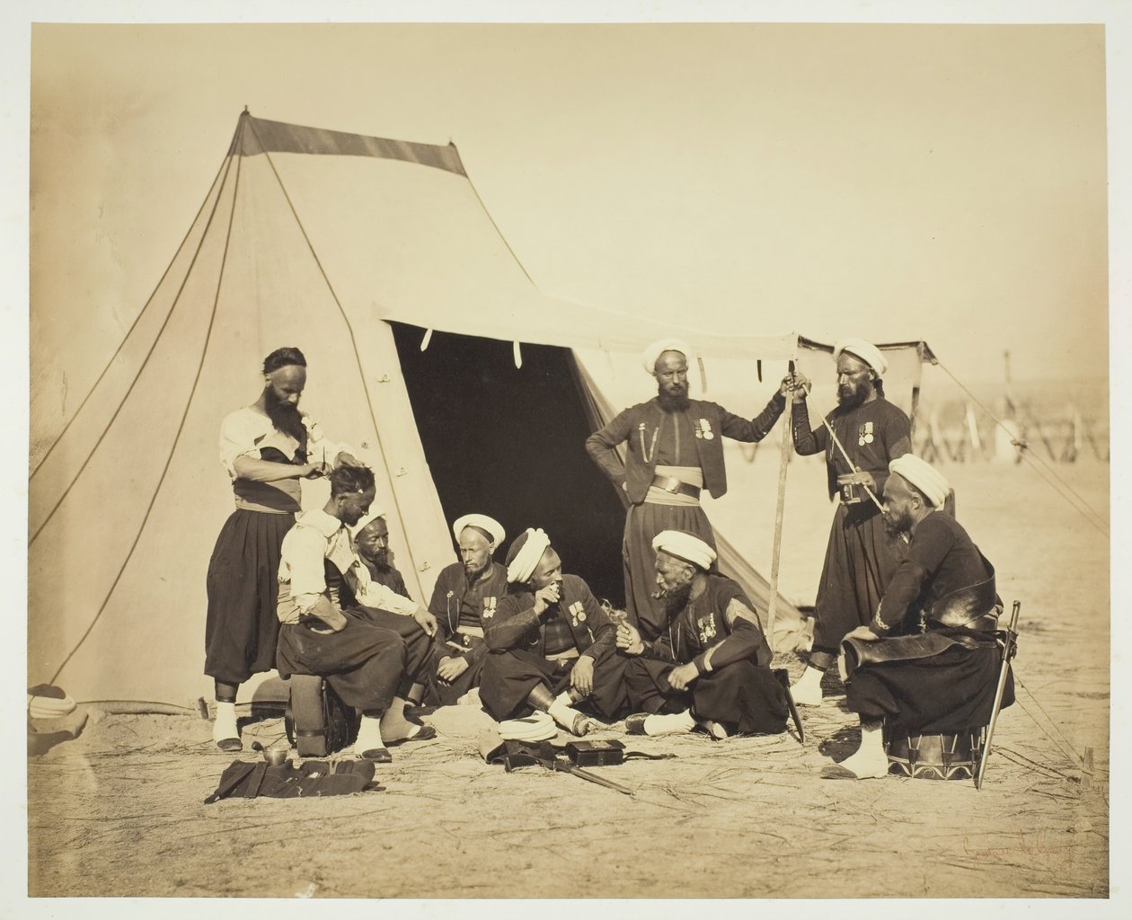 Zouaves cím nélkül, 1857. alkotó: Gustave Le Gray