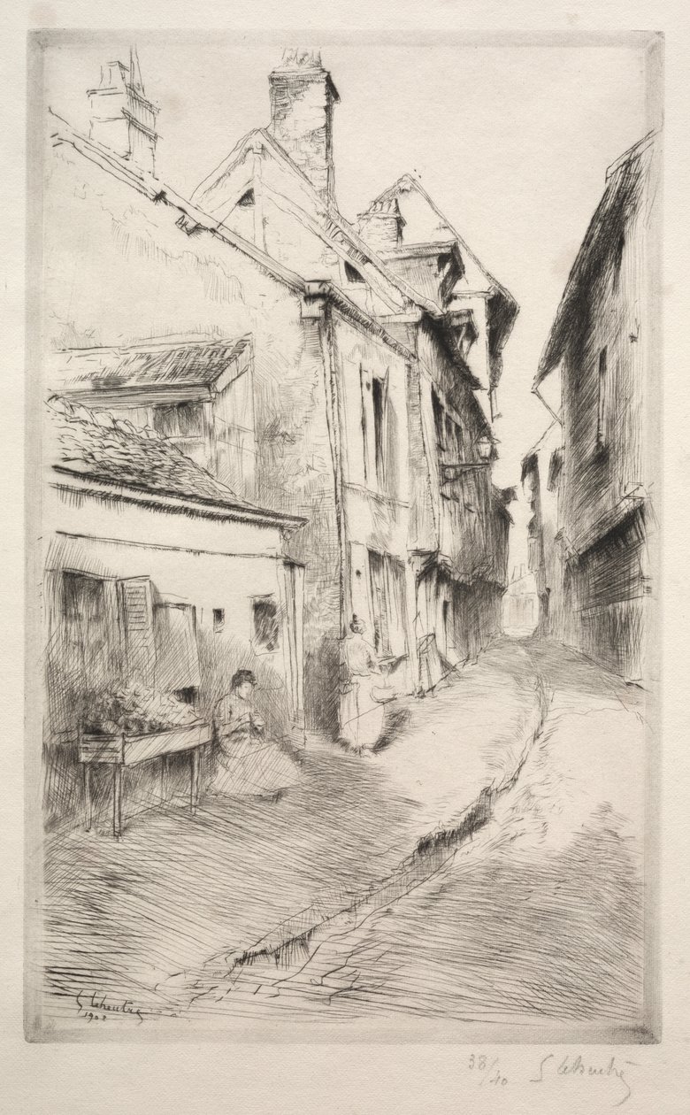 Iskola utca Troyes-ban alkotó: Gustave Leheutre