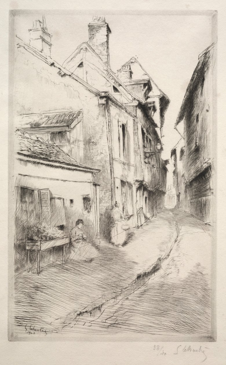 Iskola utca Troyesben, 1902. alkotó: Gustave Leheutre