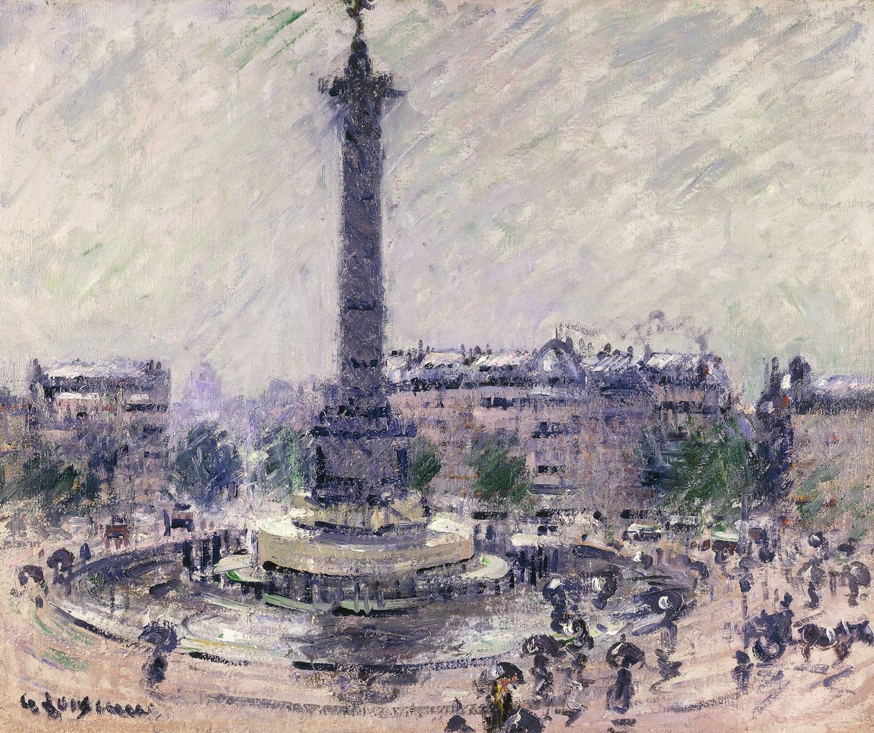 Párizs, Place de la Bastille, 1922 körül alkotó: Gustave Loiseau