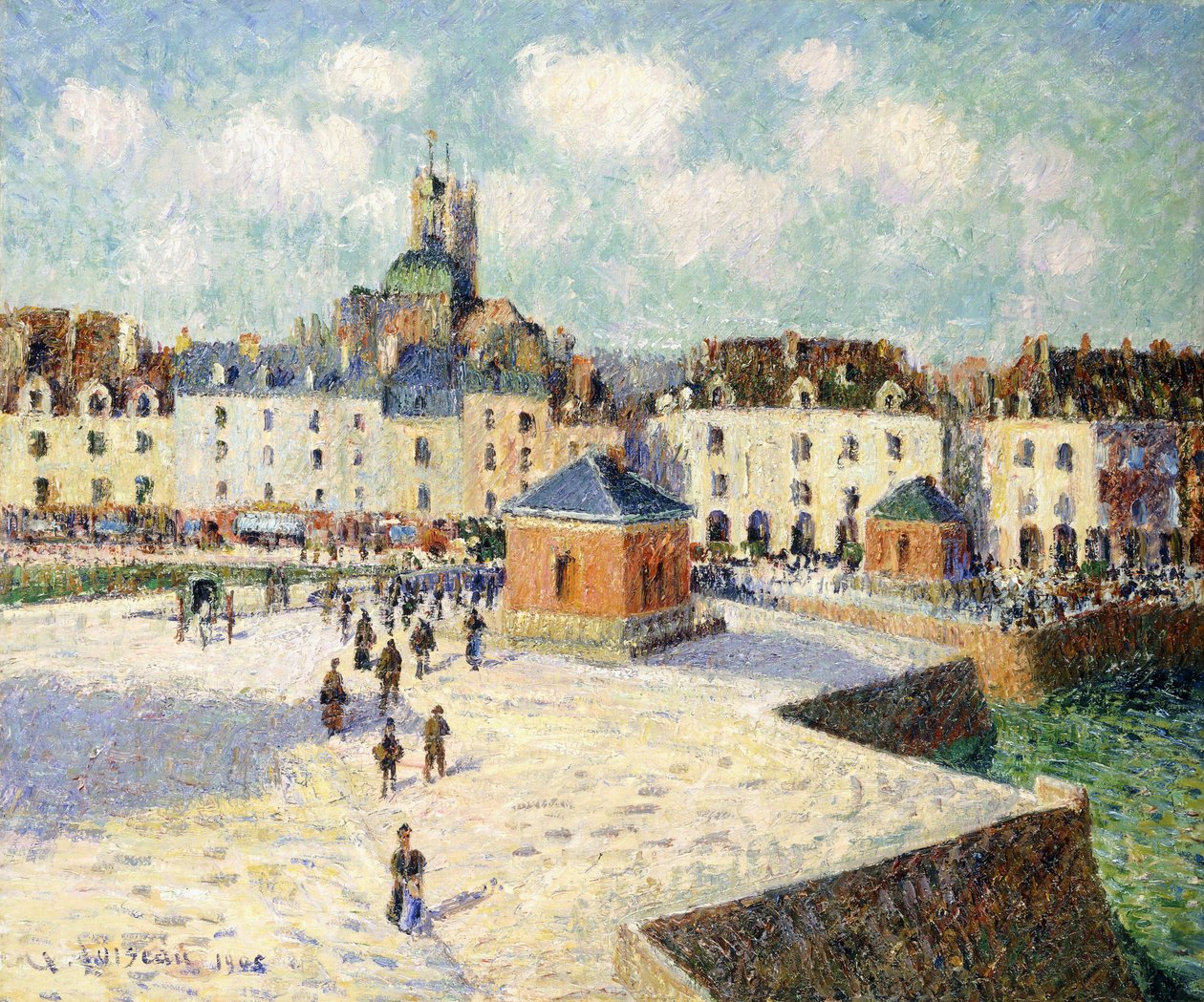 Dieppe rakpart napfényben, 1905 alkotó: Gustave Loiseau