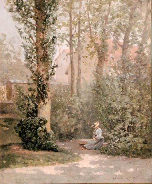 A parkban (olaj, vászon) alkotó: Gustave Maincent