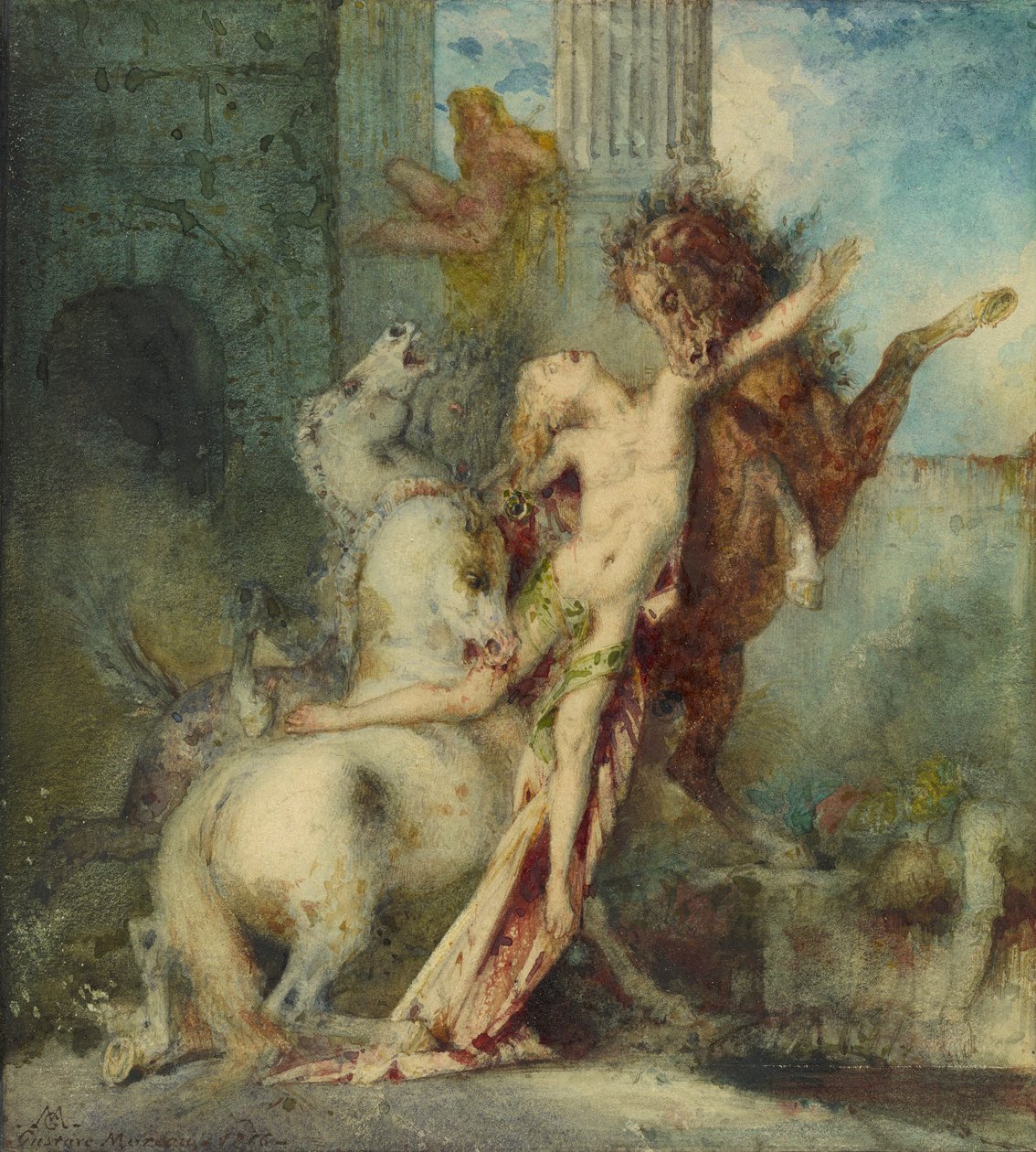 Diomédesz felfalják a lovak alkotó: Gustave Moreau