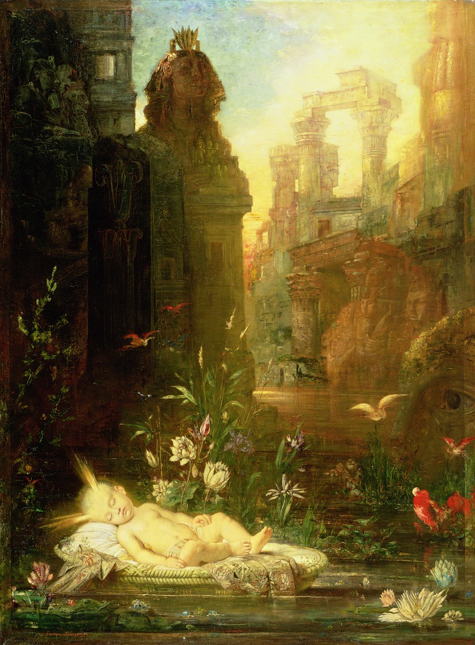 A csecsemő Mózes, 1876-78 körül alkotó: Gustave Moreau