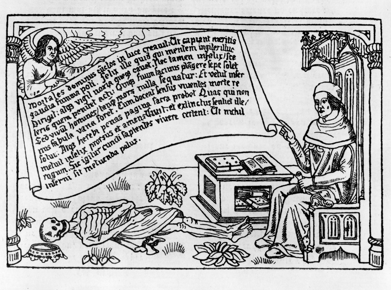 Illusztráció a Danse Macabre-hez, megjelent Párizsban, 1485 alkotó: Guy Marchant