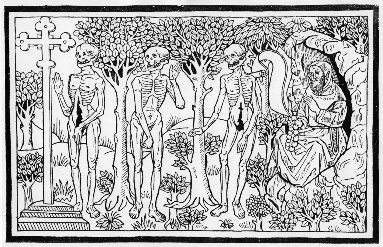 Illusztráció a Danse Macabre című műből, Párizs, 1485. alkotó: Guy Marchant