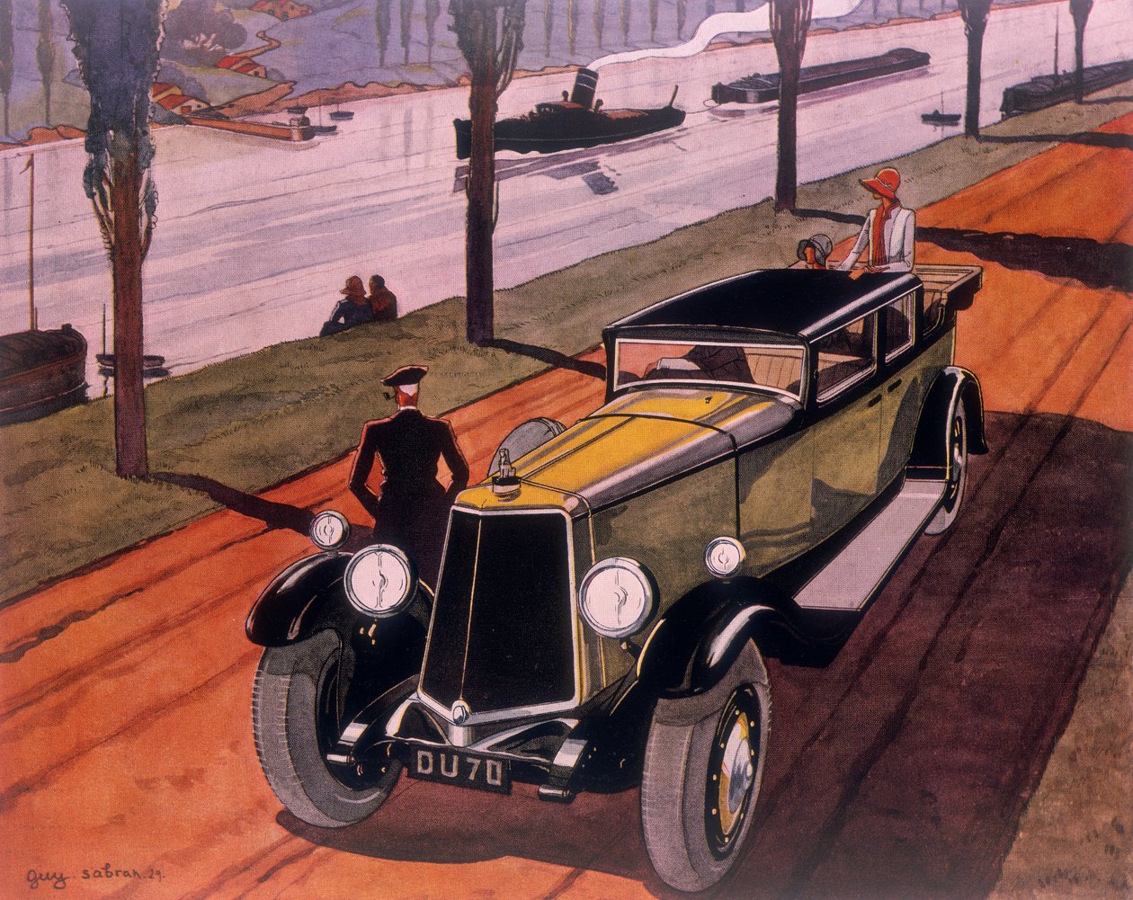 Armstrong Siddeley autókat reklámozó plakát, 1930 alkotó: Guy Sabran