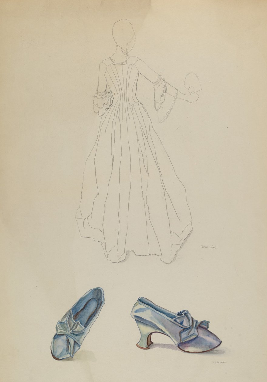 Ruha és papucs, c. 1936. alkotó: Gwyneth King