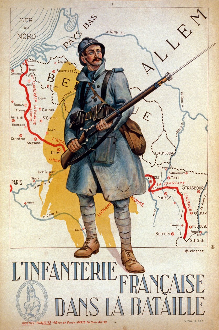 A francia gyalogság a csatában, 1917 alkotó: H. Delaspre