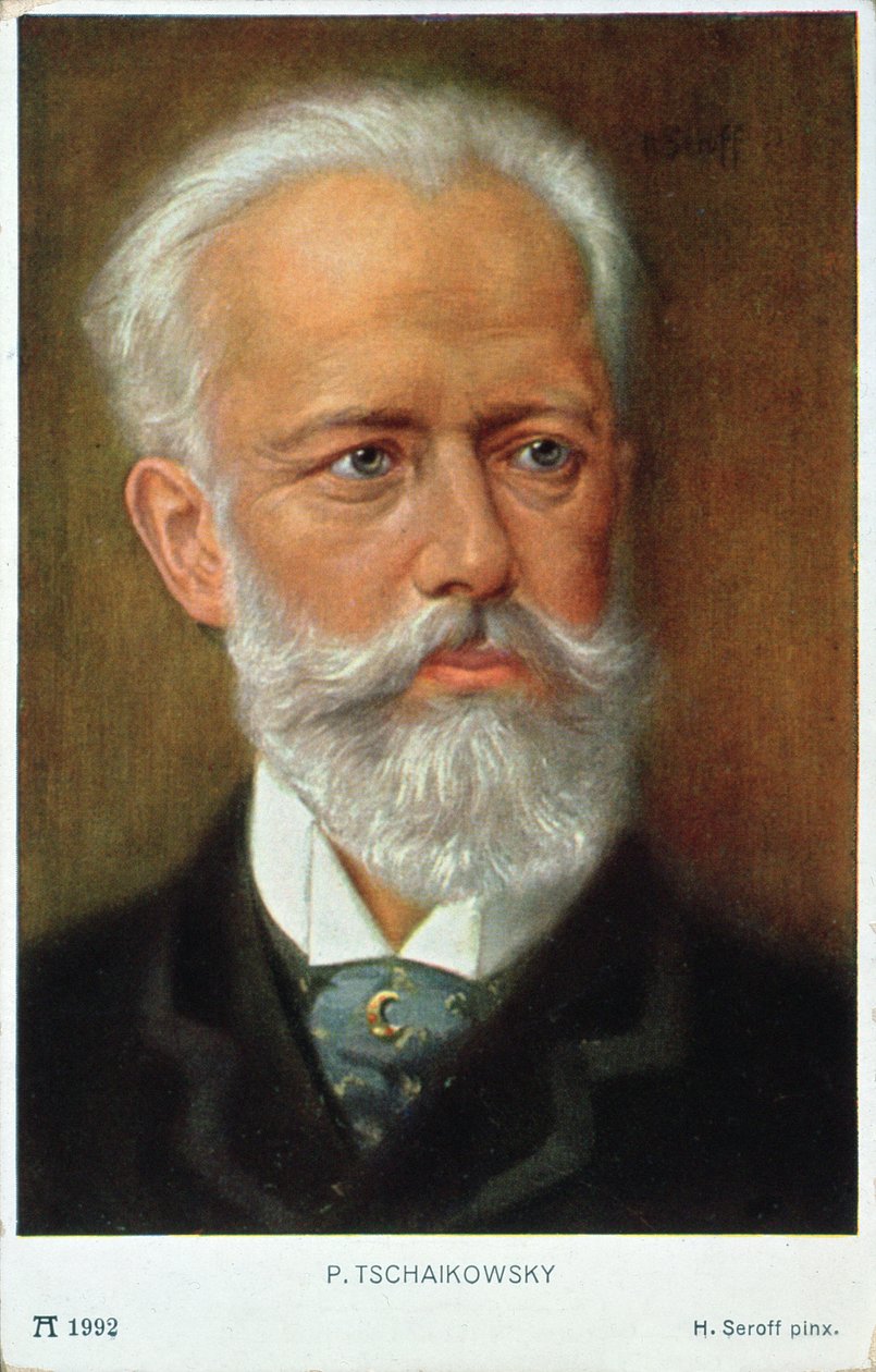 Képeslap Pjotr Iljics Csajkovszkijról (1840-93) alkotó: H. Serov