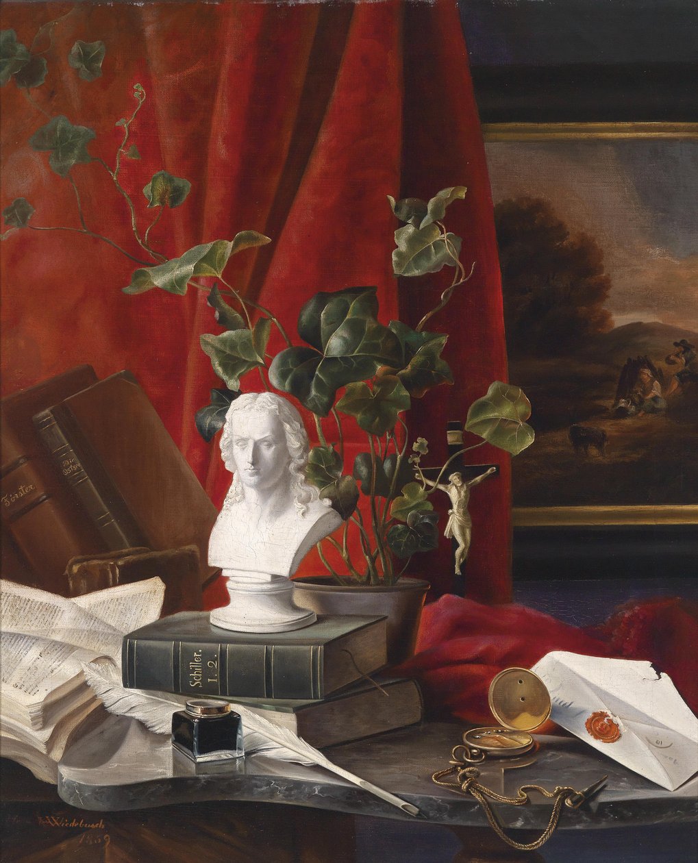 Hódolat Friedrich Schiller előtt alkotó: H. Wiedebusch