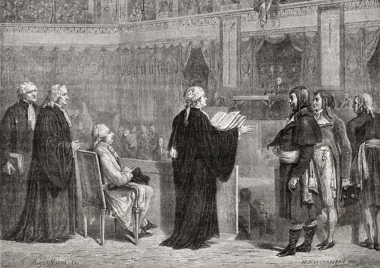 XVI. Lajos király (1754-93) a konvent előtt, 1792. szeptember 26 alkotó: H. de la Charlerie