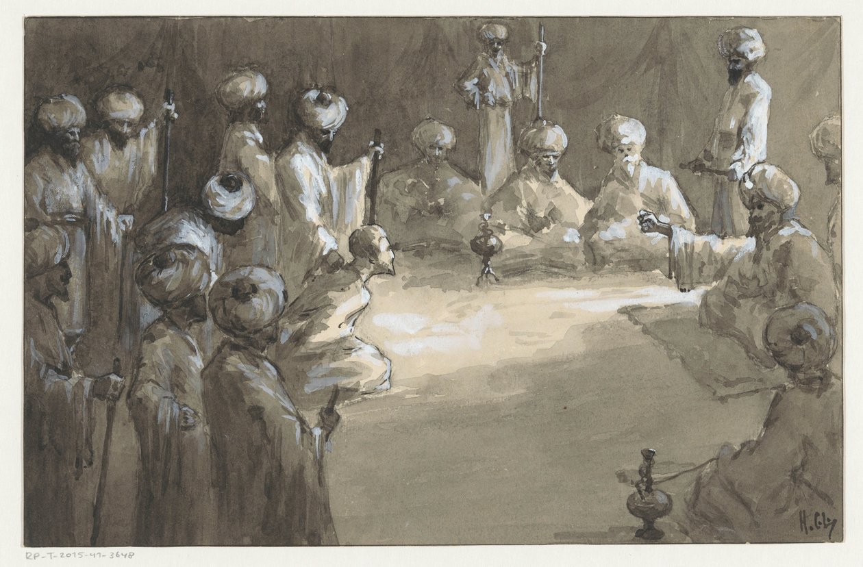Férfiak összejövetele alkotó: H.C. Louwerse (signed by artist)