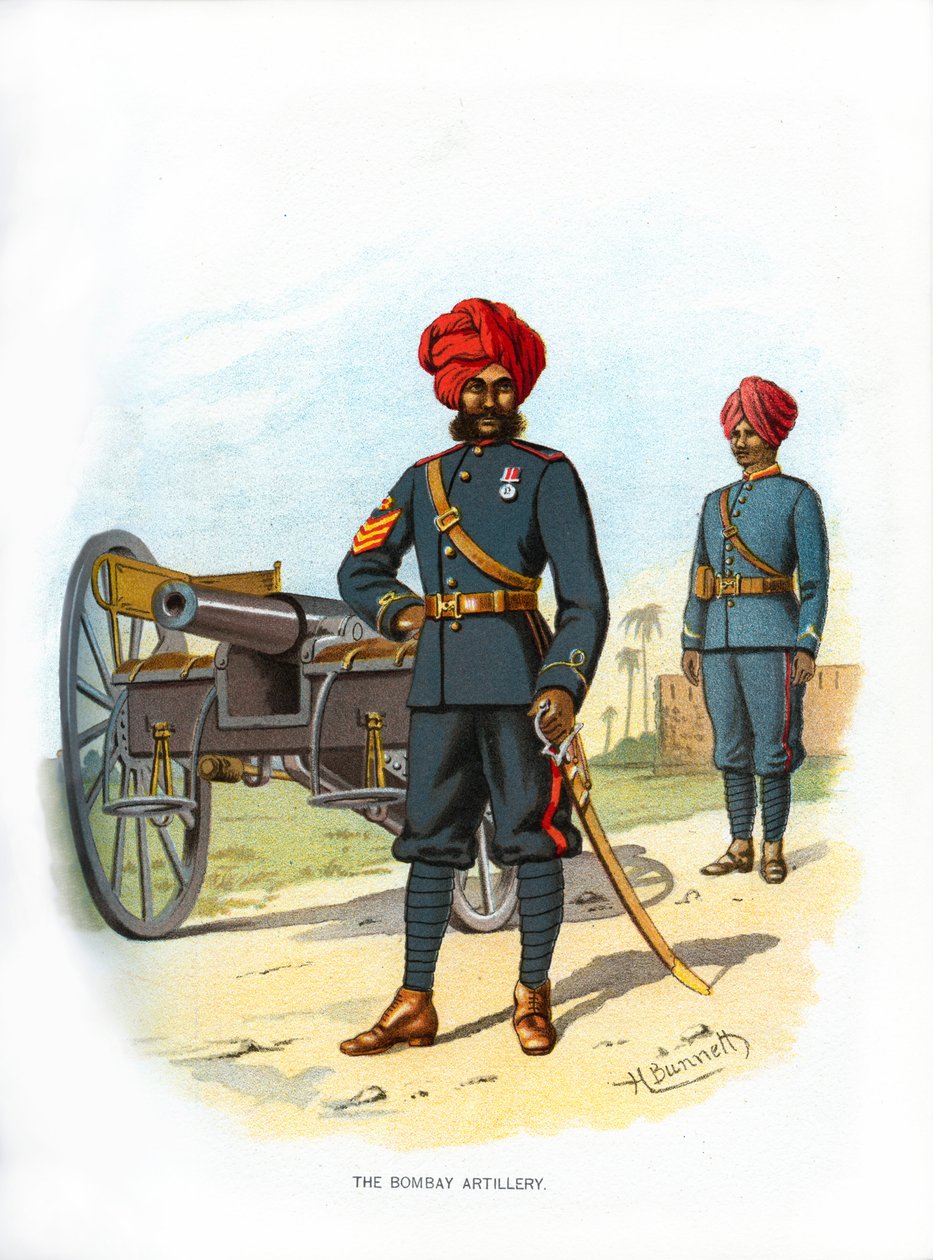 A bombayi tüzérség, 1890. alkotó: H. Bunnett