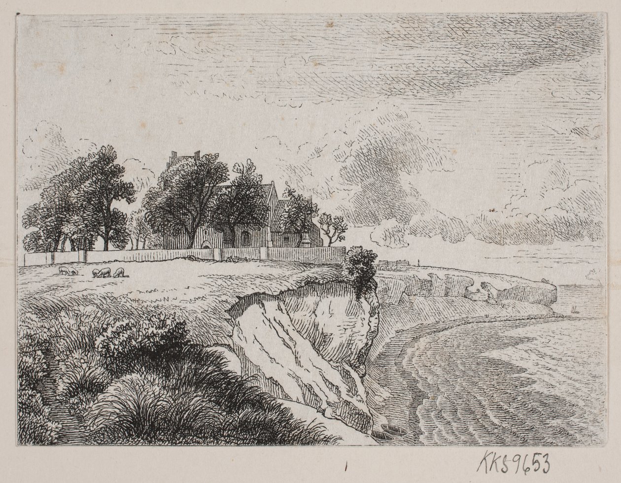 Stevns klint a Højerup templommal alkotó: H. C. Henneberg