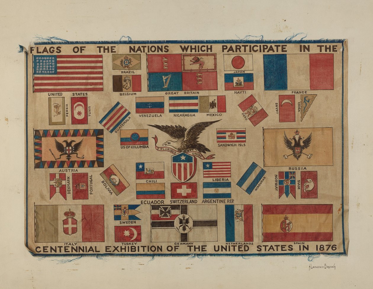 Százéves textil - zászló alkotó: H. Langden Brown
