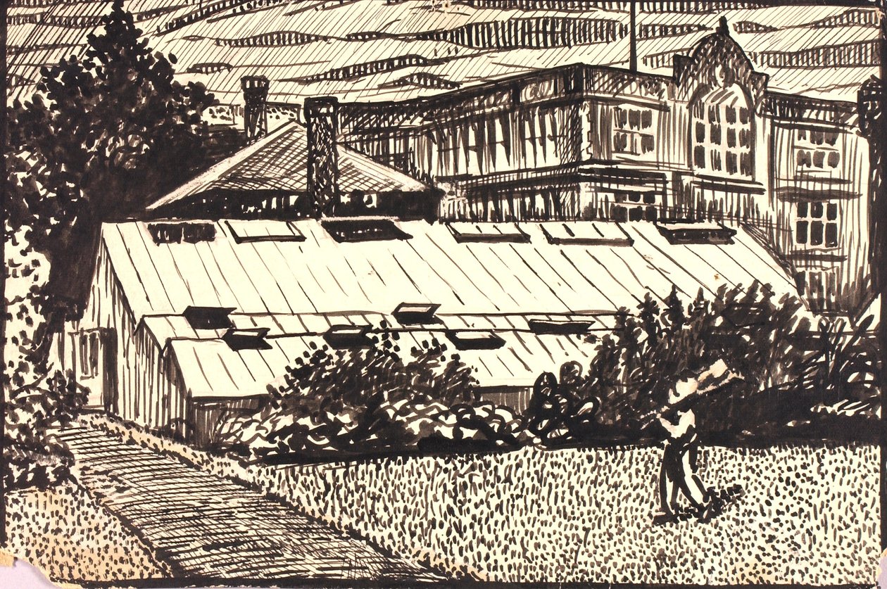 Cím nélkül (alak és épületek) alkotó: H. Lyman Sayen