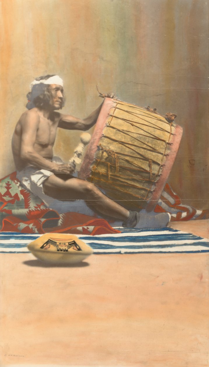 hopi zenész dob, n.d. alkotó: H. R. Robinson