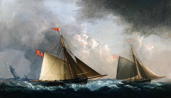 Cutter Yachts Racing (olaj, vászon) alkotó: H. Sargeant