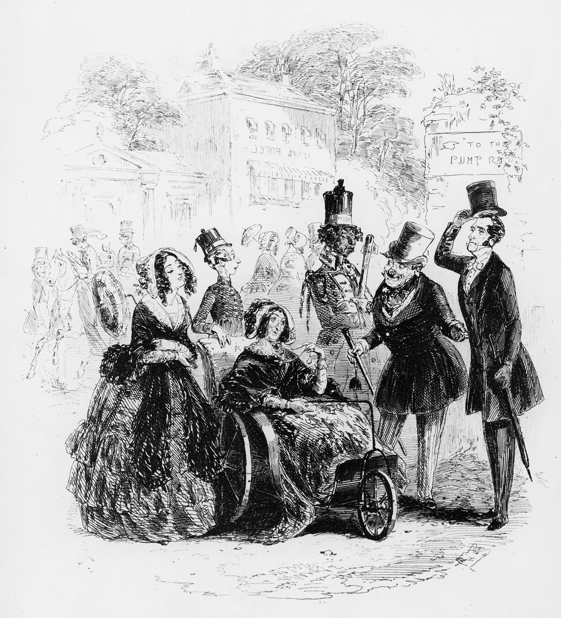 Bagstock őrnagy örül ennek a lehetőségnek. Illusztráció Charles Dickens (1812-70) „Dombey és fia” című művéből, amely először 1848-ban jelent meg. alkotó: Hablot Knight Browne