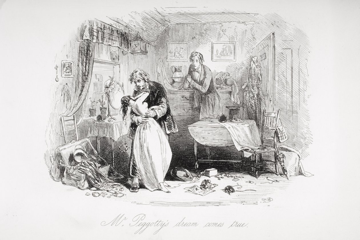 Peggotty úr álma valóra válik, illusztrációja Charles Dickens (1812-70) „David Copperfield” című művéből, amely először 1850-ben jelent meg alkotó: Hablot Knight Browne