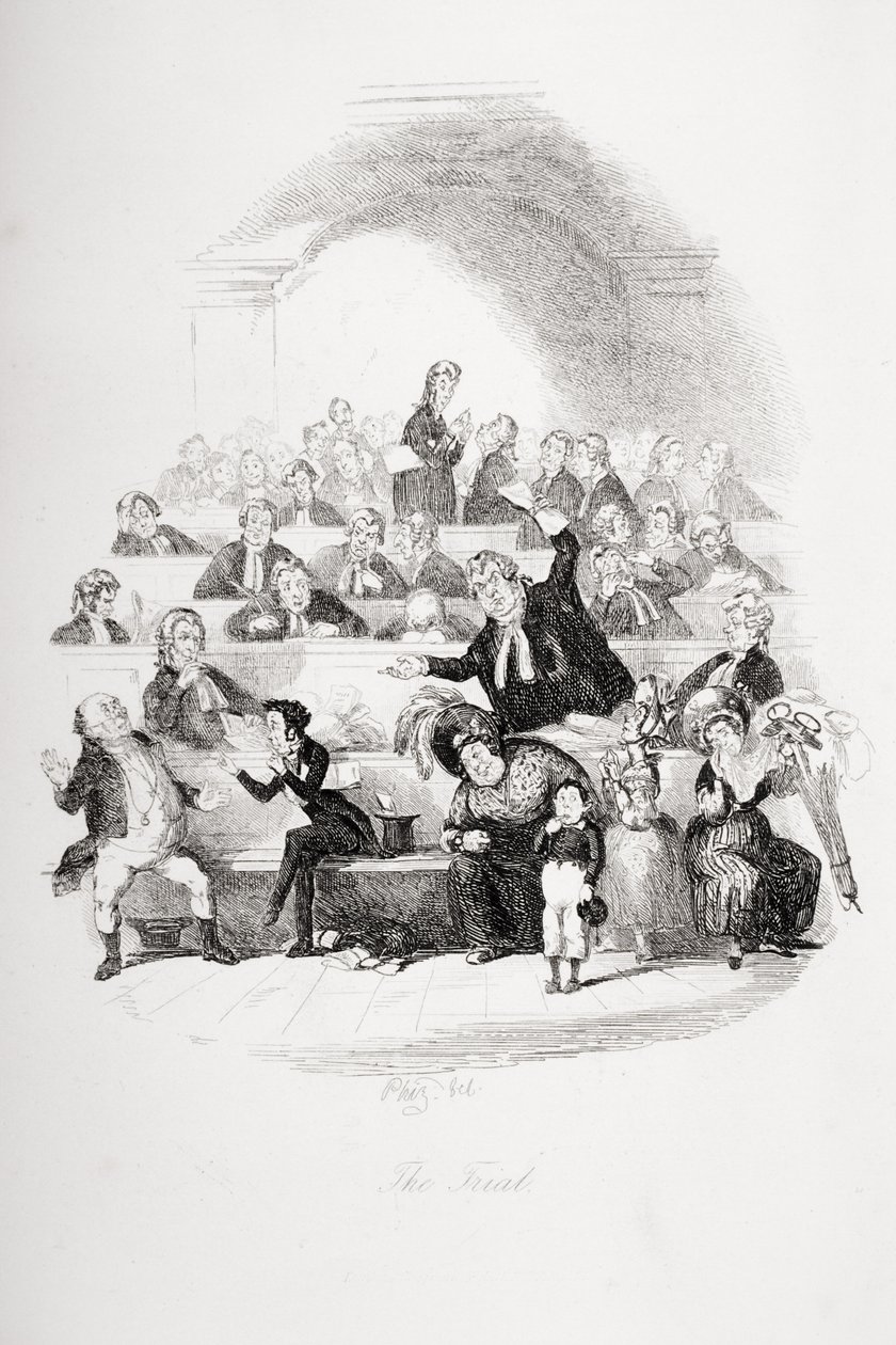 The Trial, illusztráció Charles Dickens (1812-70) „The Pickwick Papers” című művéből, 1837-ben (lásd még: 259103) alkotó: Hablot Knight Browne