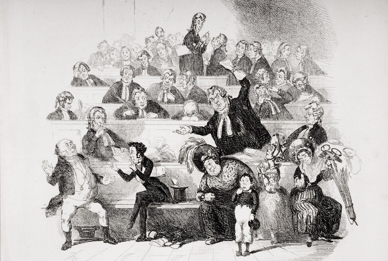 The Trial, illusztráció Charles Dickens (1812-70) „The Pickwick Papers” című művéből, 1837-ben (lásd még: 259104) alkotó: Hablot Knight Browne