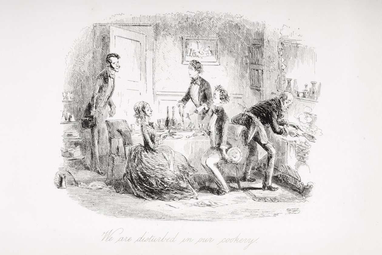 Megzavarodunk a főzésben, illusztráció Charles Dickens (1812-70) 