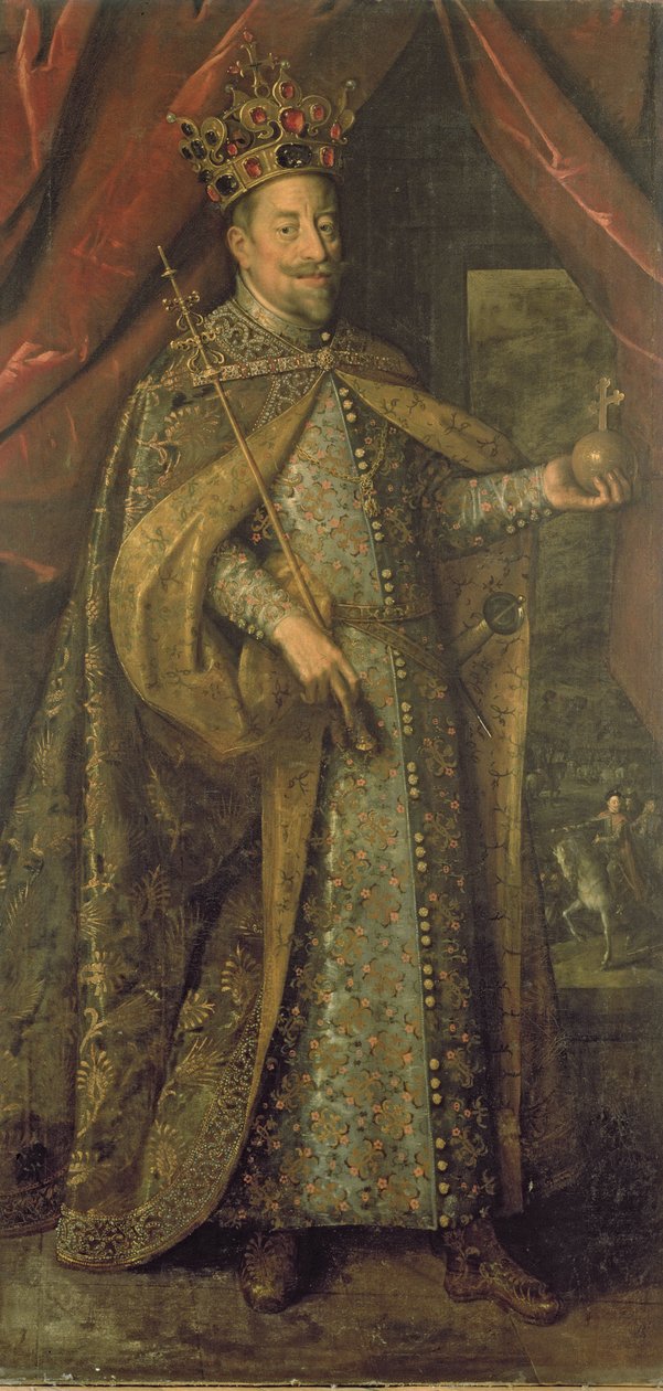 Mátyás osztrák császár cseh koronázási köntösben, 1613 körül alkotó: Hans von Aachen