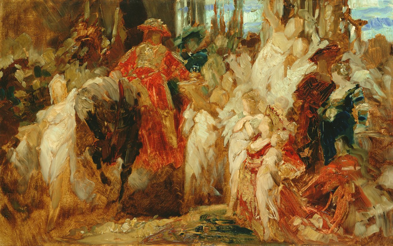 Tanulmány V. Károly császár (1500-58) Antwerpenbe való belépéséhez 1520-ban, 1876-77-ben (lásd még: 141421, 141422 és 140423) alkotó: Hans Makart