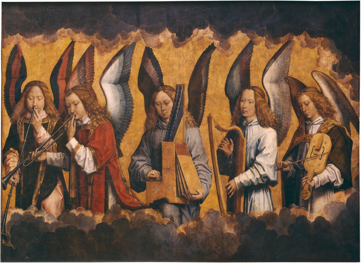 Zenélő angyalok alkotó: Hans Memling